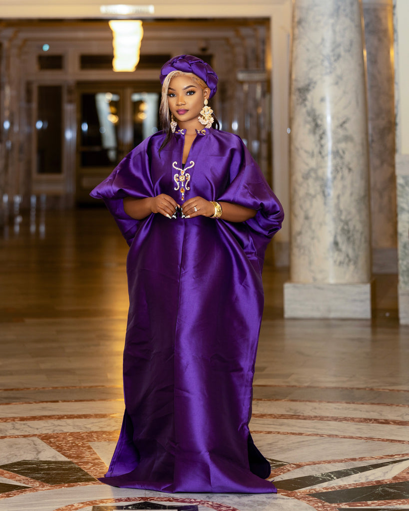 boubou dress Pink African print kaftan Eloli Custom African royal bazin dress De Luxe Boubou #1