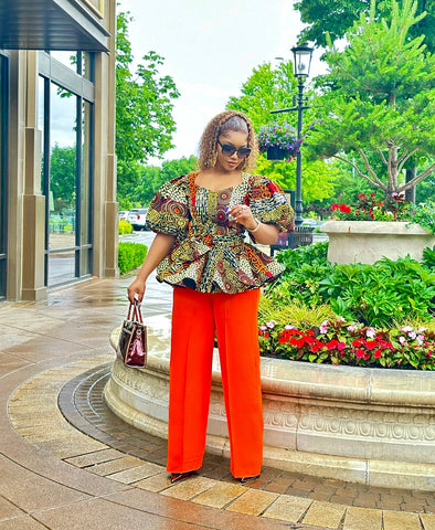 Three piece Pants and Blouse  " Sunset"  Set