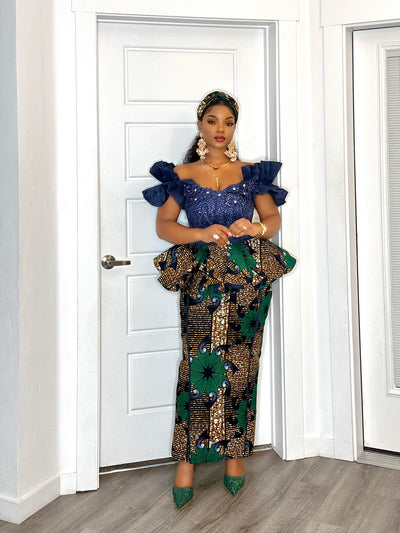 corset ankara dresses Ankara Ayanfe Draped Corset Dress