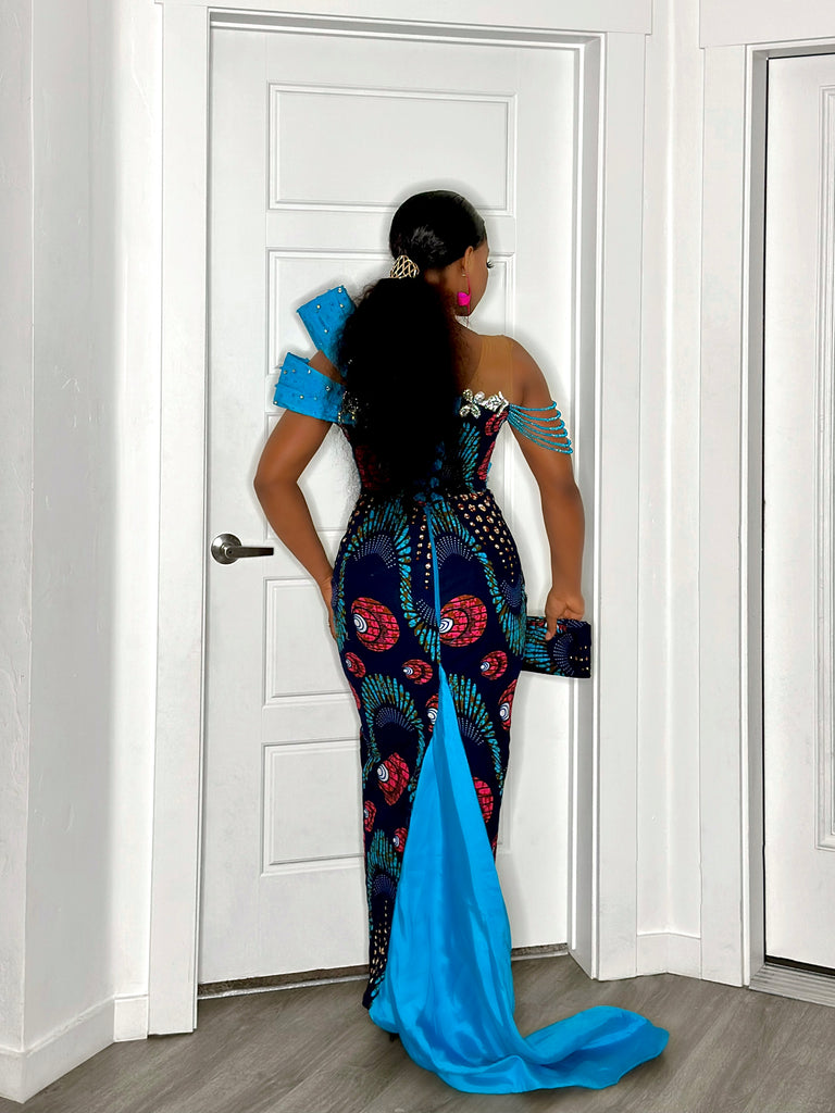The "Aqua" Ankara Corset Dress VAZI BRAND The "Aqua" Ankara Corset Dress VAZI BRAND